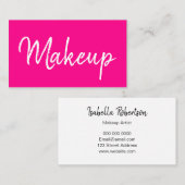 Carte De Visite Salon de maquillage à la mode à écriture simple ro (Devant / Derrière)
