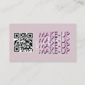 Carte De Visite Salon de maquillage Code QR Script rose noir (Devant)