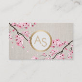 Carte De Visite Salon de maquillage de cheveux en fleurs de cerisi (Devant)