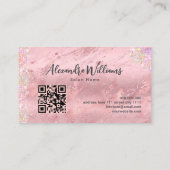 Carte De Visite Salon de maquillage de Parties scintillant d'or ro (Dos)