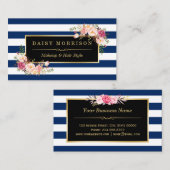 Carte De Visite Salon de maquillage d'or floral Décliné (Devant / Derrière)