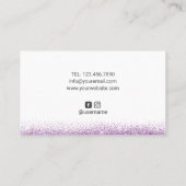 Carte De Visite Salon de maquillage moderne Parties scintillant vi (Dos)