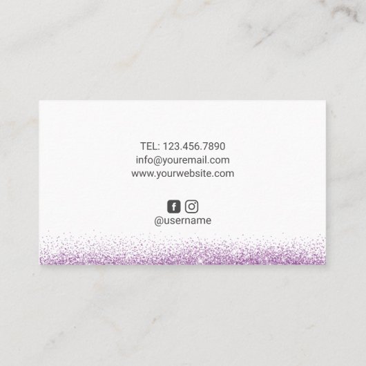 Carte De Visite Salon de maquillage moderne Parties scintillant vi (Dos)