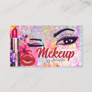 Carte De Visite Salon de maquillage Parties scintillant holographi