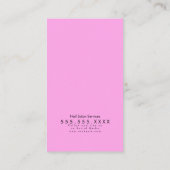 Carte De Visite Salon de maquillage QR Code rose noir Parties scin (Dos)