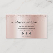 Carte De Visite Salon de maquillage rose Gold Parties scintillant (Dos)