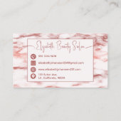 Carte De Visite Salon de maquillage Rose Marbre blanc tendance (Dos)