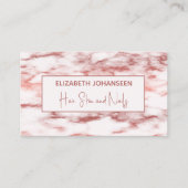 Carte De Visite Salon de maquillage Rose Marbre blanc tendance (Devant)