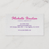 Carte De Visite Salon de maquillage rose violet (Dos)