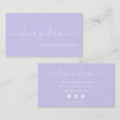 Carte De Visite Salon de maquillage simple pour les cheveux violet (Devant / Derrière)