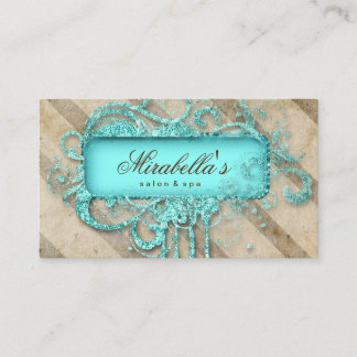 Carte De Visite Salon de maquillage Vintage rayures Parties scinti