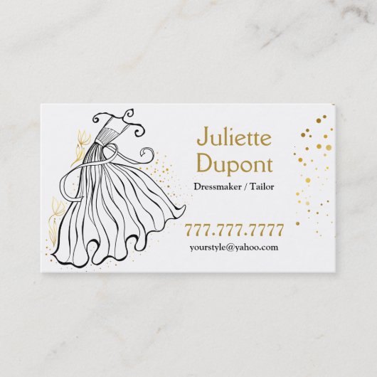 Carte De Visite Salon de mariage d'or sur mesure élégant (Devant)