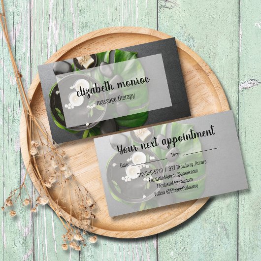 Carte De Visite Salon de massothérapeute spa