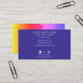 Carte De Visite Salon de Nuit Coloré