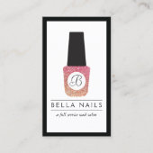 Carte De Visite Salon de ongle Monogramme Parties scintillant ongl (Devant)