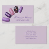 Carte De Visite salon de ongles manucure moderne et élégant (Devant / Derrière)