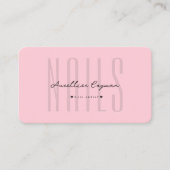 Carte De Visite Salon de ongles moderne Pastel Pink Monogram (Devant)
