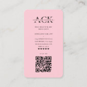 Carte De Visite Salon de ongles moderne Pastel Pink Monogram (Dos)