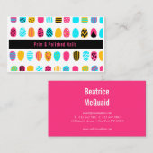 Carte De Visite Salon de ongles Turquoise rose Fille Professionnel (Devant / Derrière)