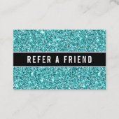 Carte De Visite Salon de Parties scintillant bleu brillant Client  (Devant)