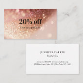 Carte De Visite Salon de Parties scintillant moderne et Spa (Devant / Derrière)