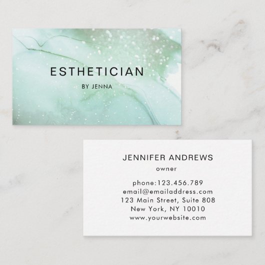 Carte De Visite Salon de Parties scintillant moderne et tendance C (Devant / Derrière)