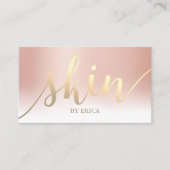 Carte De Visite Salon de ski Spa Esthétique Rose Gold Pastel (Devant)