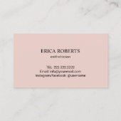 Carte De Visite Salon de soins de la peau Esthétique Rose Gold Dri (Dos)