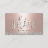 Carte De Visite Salon de soins de la peau Rose Gold Luxury Esthéti (Devant)