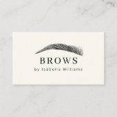 Carte De Visite Salon de sourcils élégant minimal QR-Code (Devant)