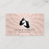 Carte De Visite Salon de Spa de massage Rose de main de guérison (Devant)