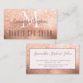 Carte De Visite Salon de SPA pour Parties scintillant en or Rose (Devant / Derrière)