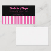 Carte De Visite Salon de style beauté rose et blanc (Devant / Derrière)