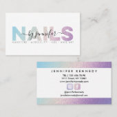 Carte De Visite Salon de technicien d'ongles Holographique Iridesc (Devant / Derrière)