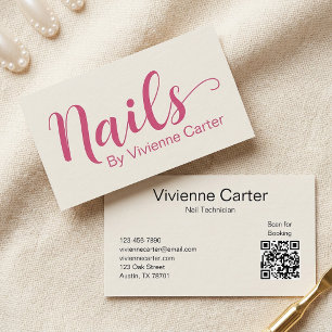 Carte De Visite Salon de technicien en onglerie Typographie Rose C