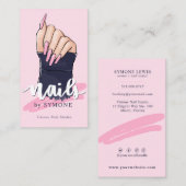 Carte De Visite Salon de technicien en ongles Branché Logo Blush P (Devant / Derrière)