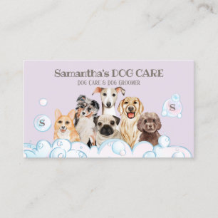 Carte De Visite Salon de toilettage Lilac Dog Spa Bain assis Toile