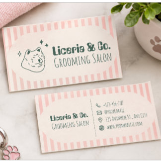 Carte De Visite Salon de toilettage personnalisé pour animaux de c