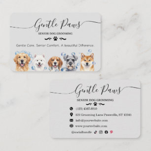 Carte De Visite Salon de toilettage pour animaux âgés Entreprise d