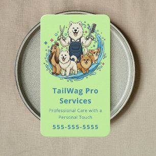 Carte De Visite Salon de Toilettage pour Chiens Heureux Boutique d