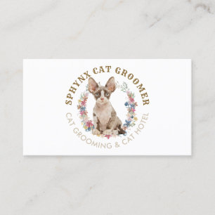 Carte De Visite Salon de toilettage Spa pour animaux Chat Sphynx