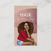 Carte De Visite Salon de tresse Beauté Black Bold Typographie (Devant)