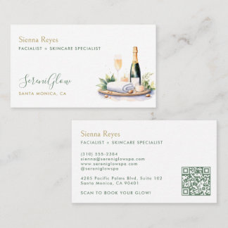 Carte De Visite Salon de Yoga Massage Bien-être Spa Élégant Vert O