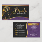 Carte De Visite Salon d'épilation moderne violet et or (Devant / Derrière)