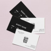 Carte De Visite Salon des cheveux blancs Moderne Bold Code Qr Soci