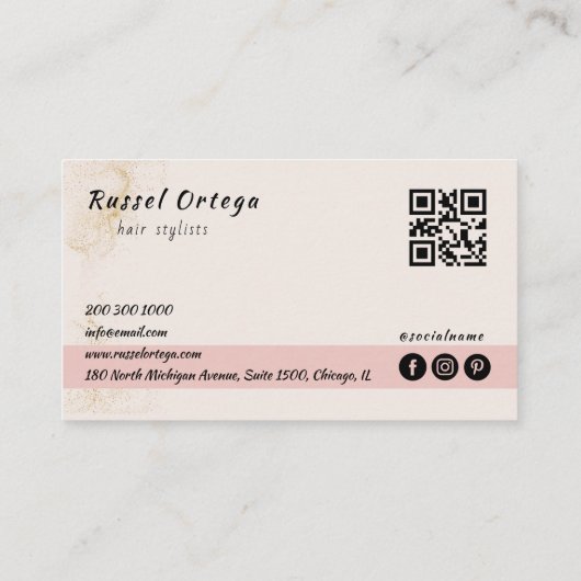 Carte De Visite Salon des cheveux blancs Typographie manuscrite de (Dos)