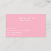 Carte De Visite Salon des cheveux Coiffeur ciseaux modernes rose (Dos)