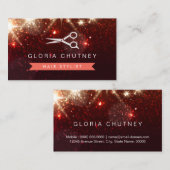 Carte De Visite Salon des cheveux coiffeur - Parties scintillant b (Devant / Derrière)