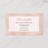 Carte De Visite Salon des cheveux Élégant Rose Rose Glitz Typograp (Dos)