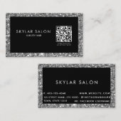 Carte De Visite Salon des cheveux Extensions de cheveux Code QR Ca (Devant / Derrière)